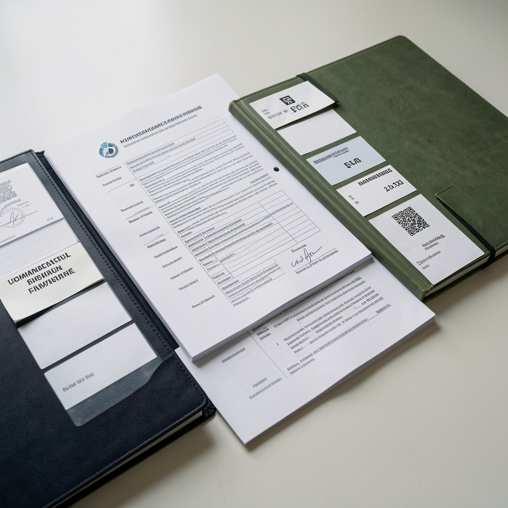 Conjunto de documentos normativos y carpetas etiquetadas sobre normas internacionales de información financiera